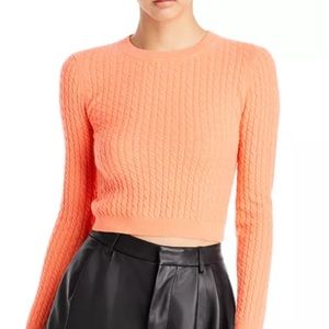 Alice and Olivia Ciara cable knit cropped sweater